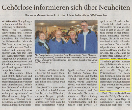Die erste Deaf-Messe mit mehr als 500 Besuchern