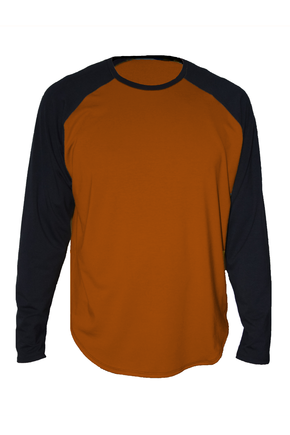 orange and black raglan shirt