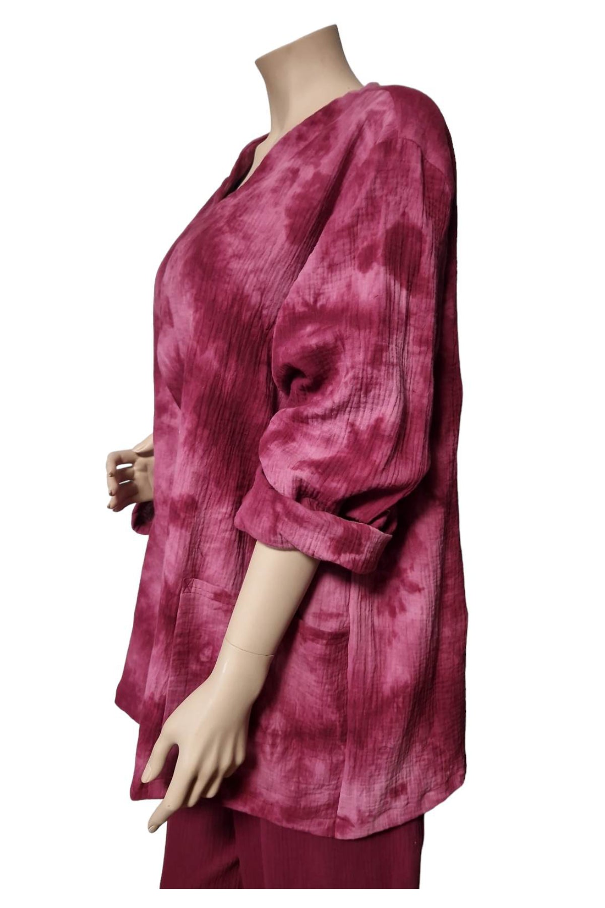 Lockerer Cardigan Musselin Batik