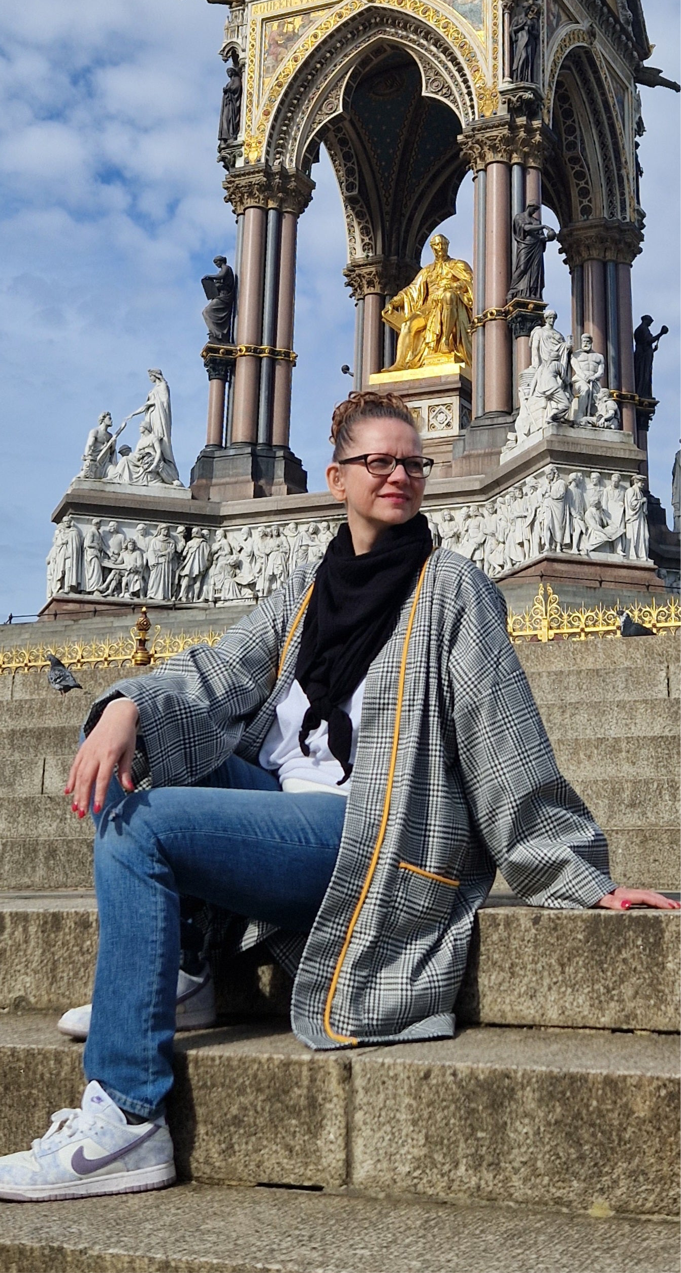 Kimono mit kariertem Muster "LOVE"
