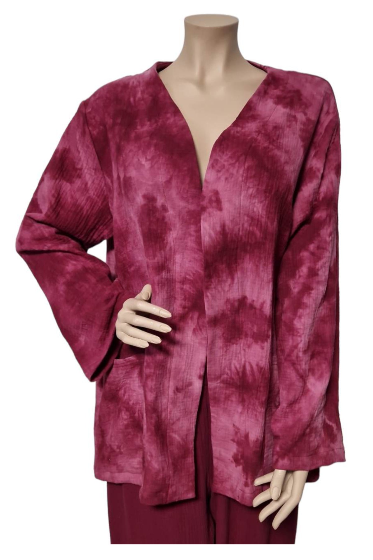 Lockerer Cardigan Musselin Batik