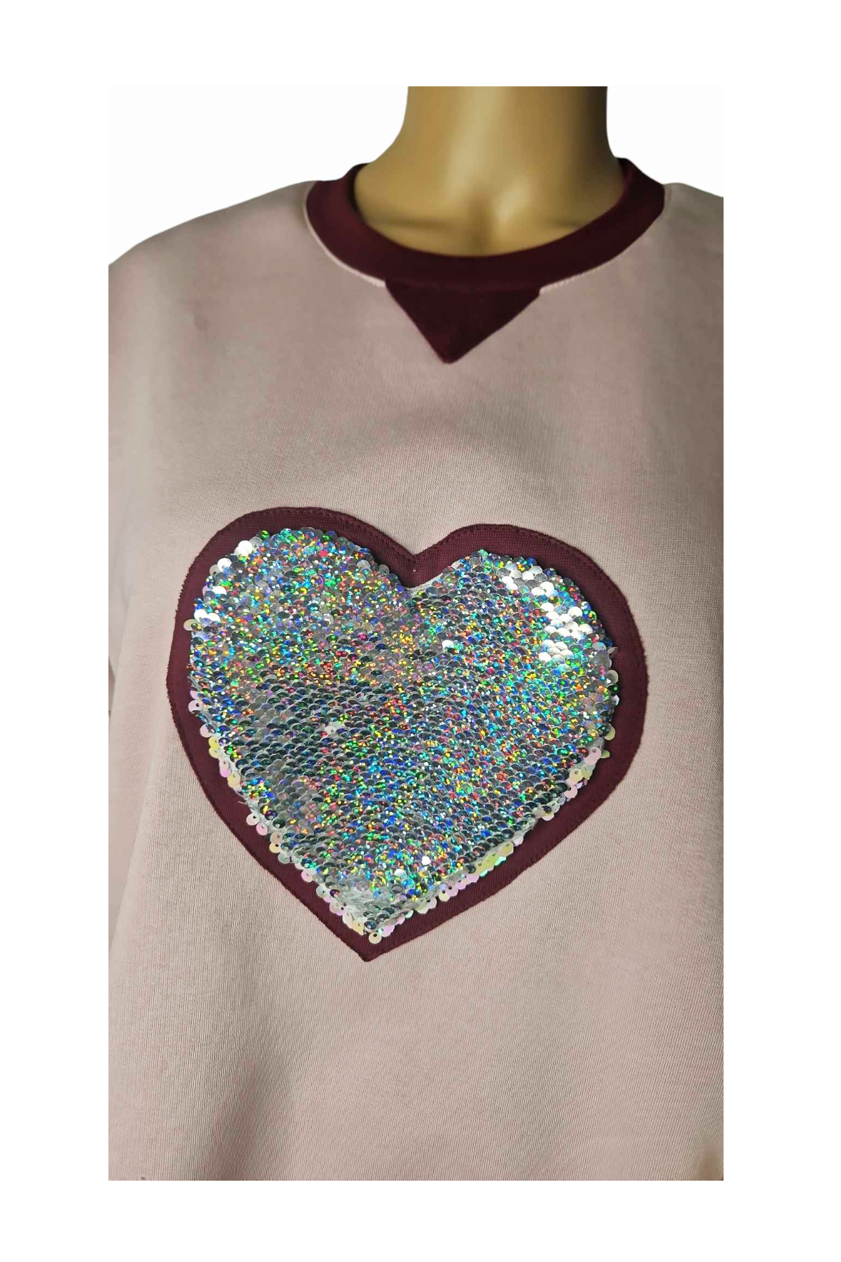 Wintershirt mit Wendepailletten Herz