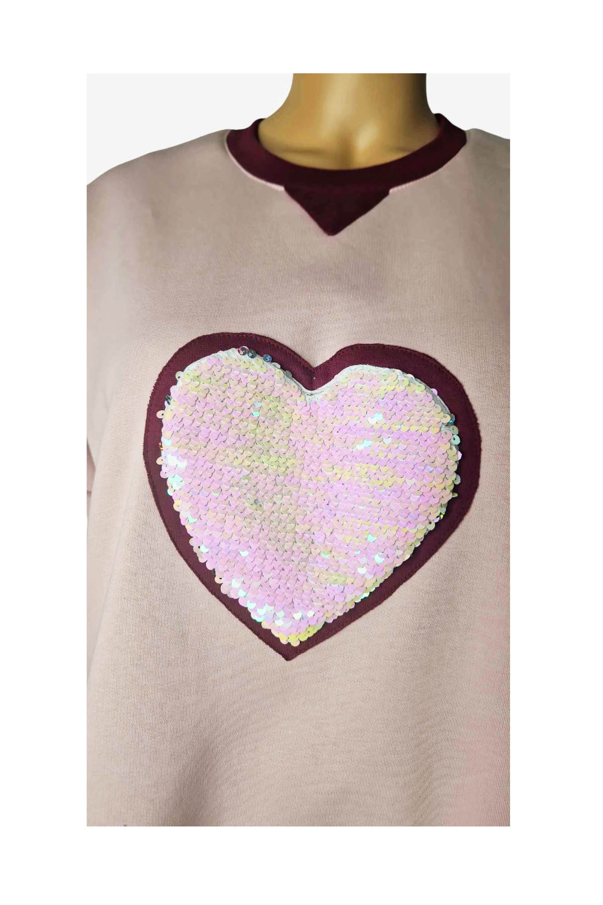 Wintershirt mit Wendepailletten Herz
