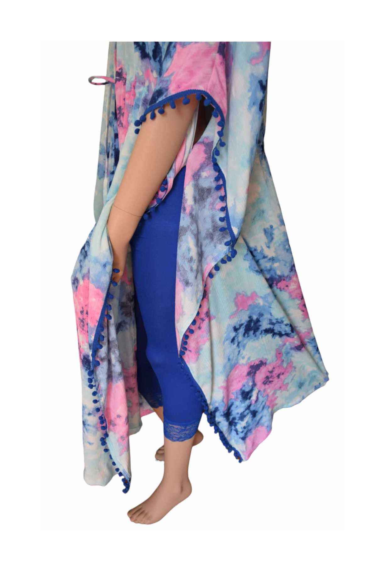 Beach Kimono Batik Bommel - Royalblau