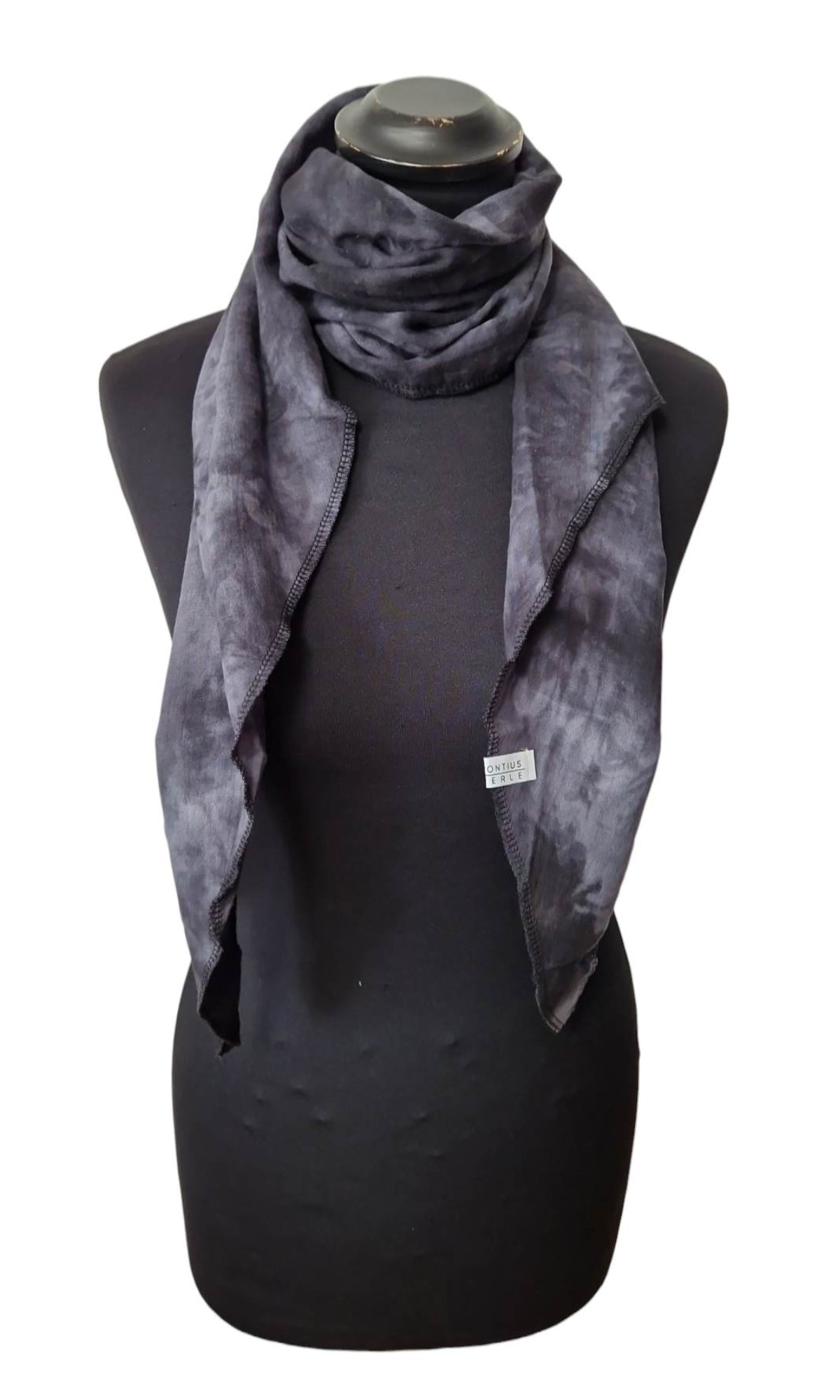 Klein Musselintuch Parallelogramm Batik Schwarz