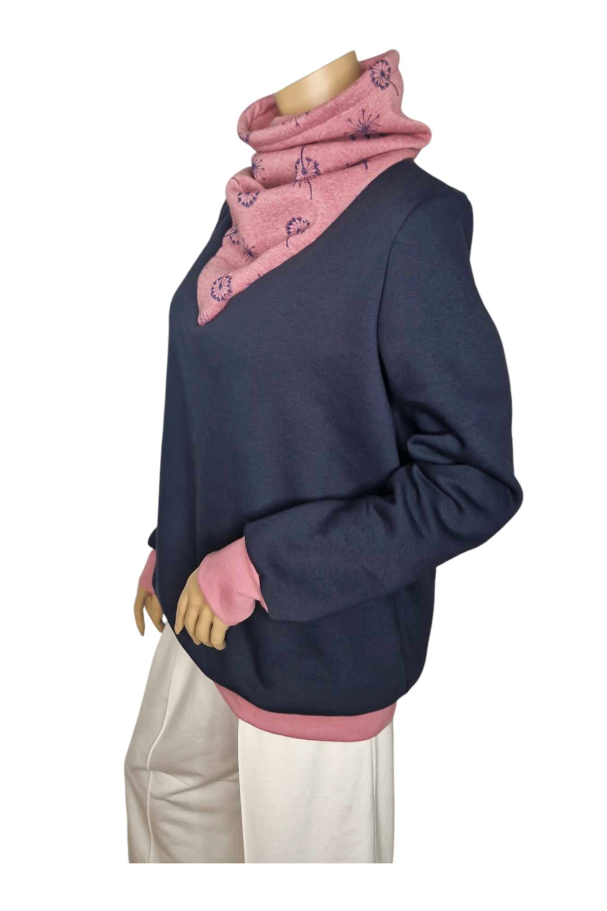 Wintershirt mit Schalkragen Pusteblume