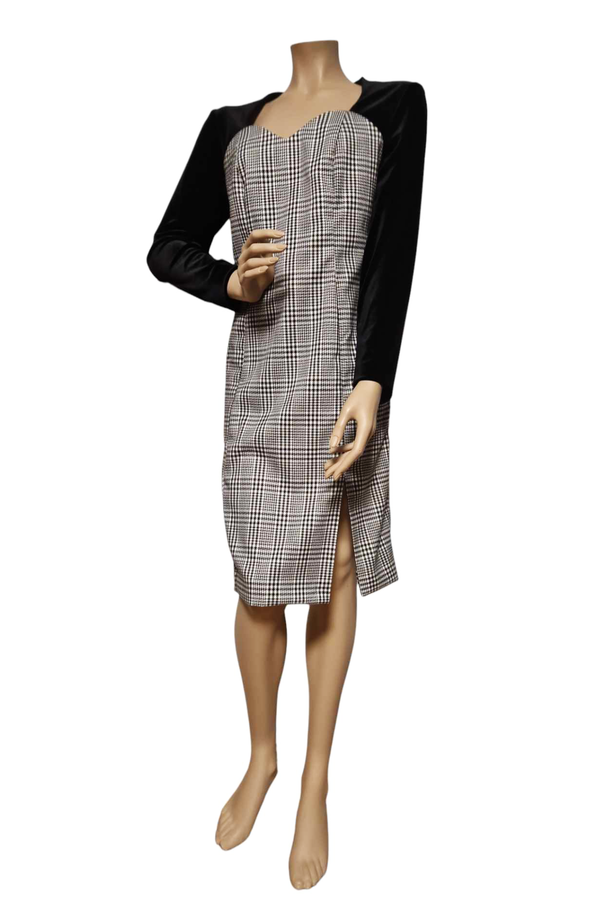 Elegantes Bolero-Kleid mit kariertem