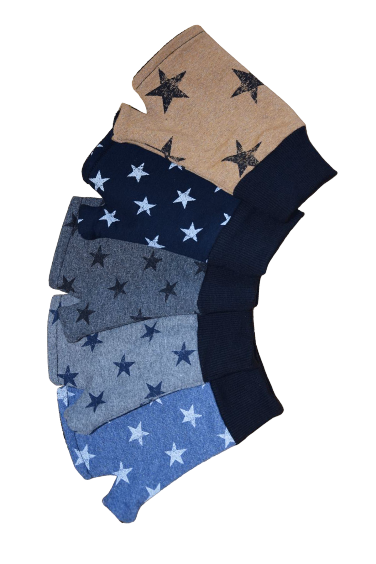 Kurze Handschuhe Terry Sterne Jeansblau