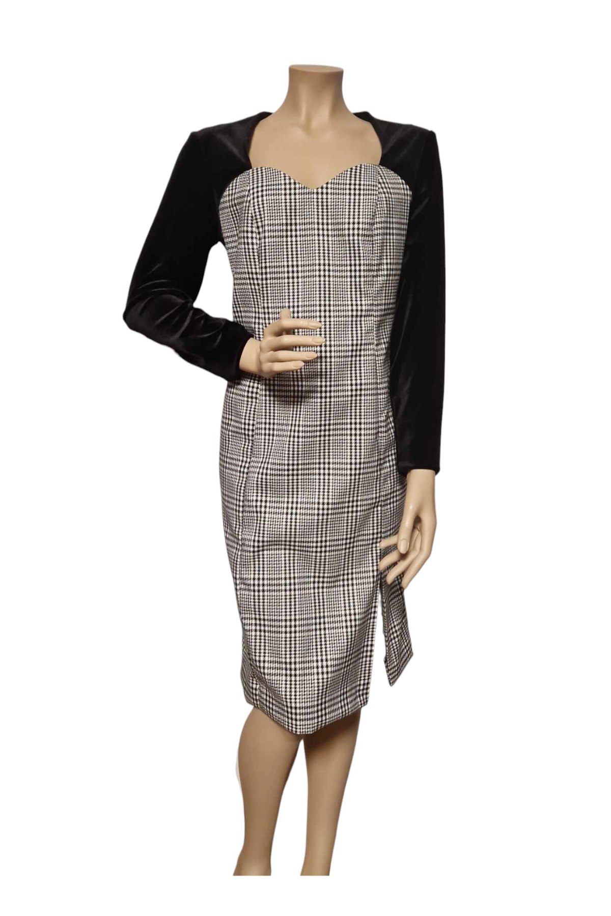 Elegantes Bolero-Kleid mit kariertem