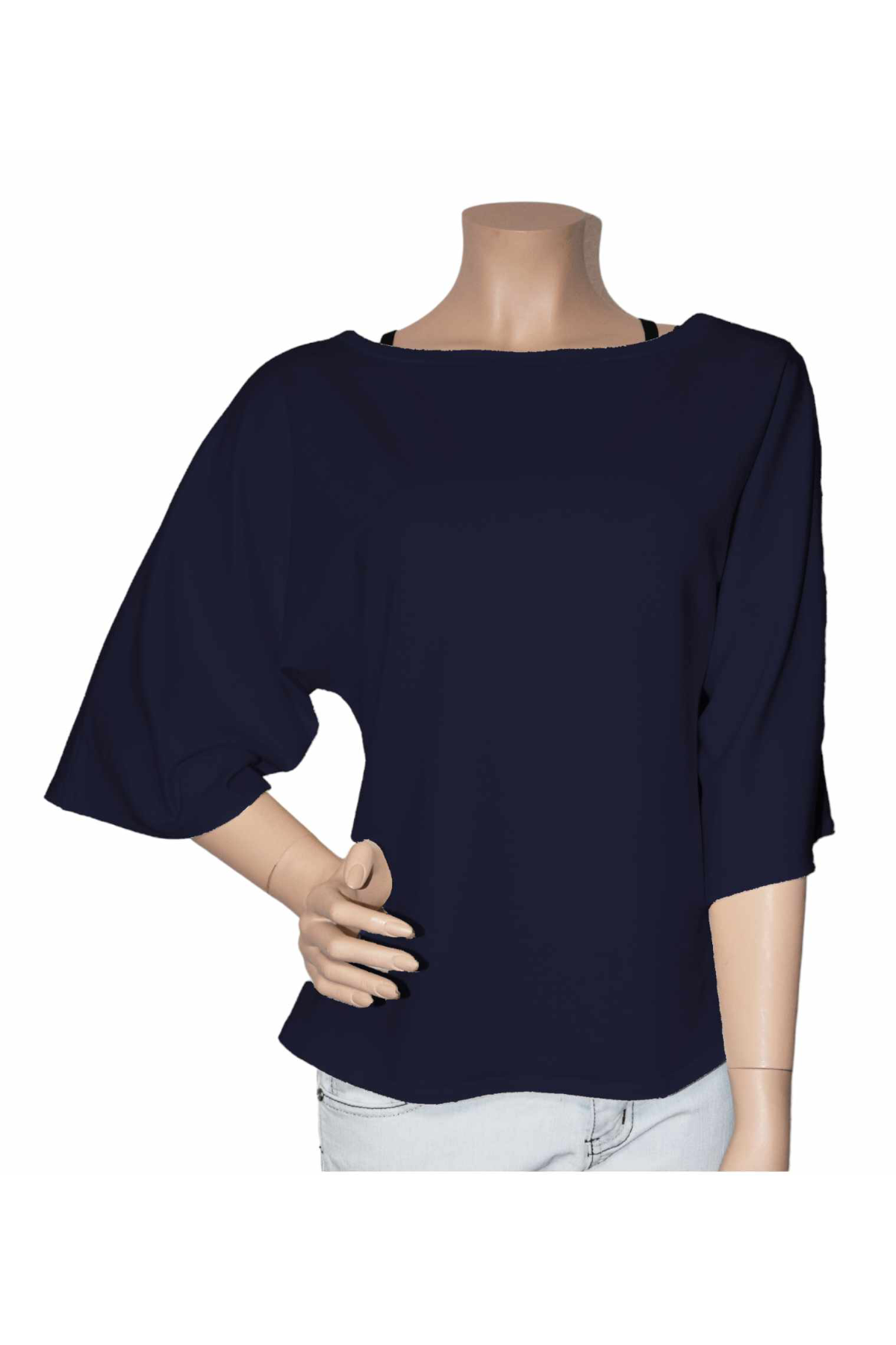 Fledermausärmel Pullover Modal Marine