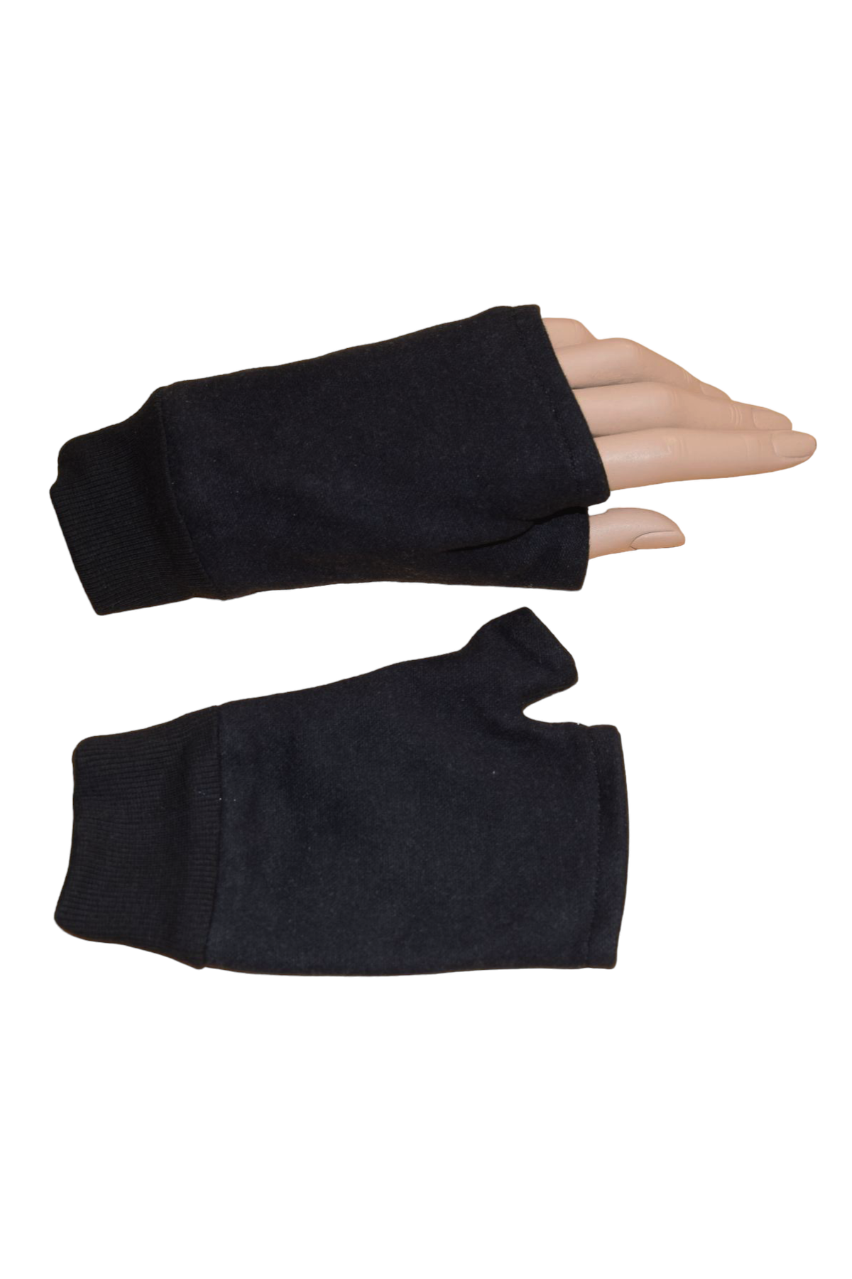 Kurze Handschuhe Jacquard Uni Schwarz