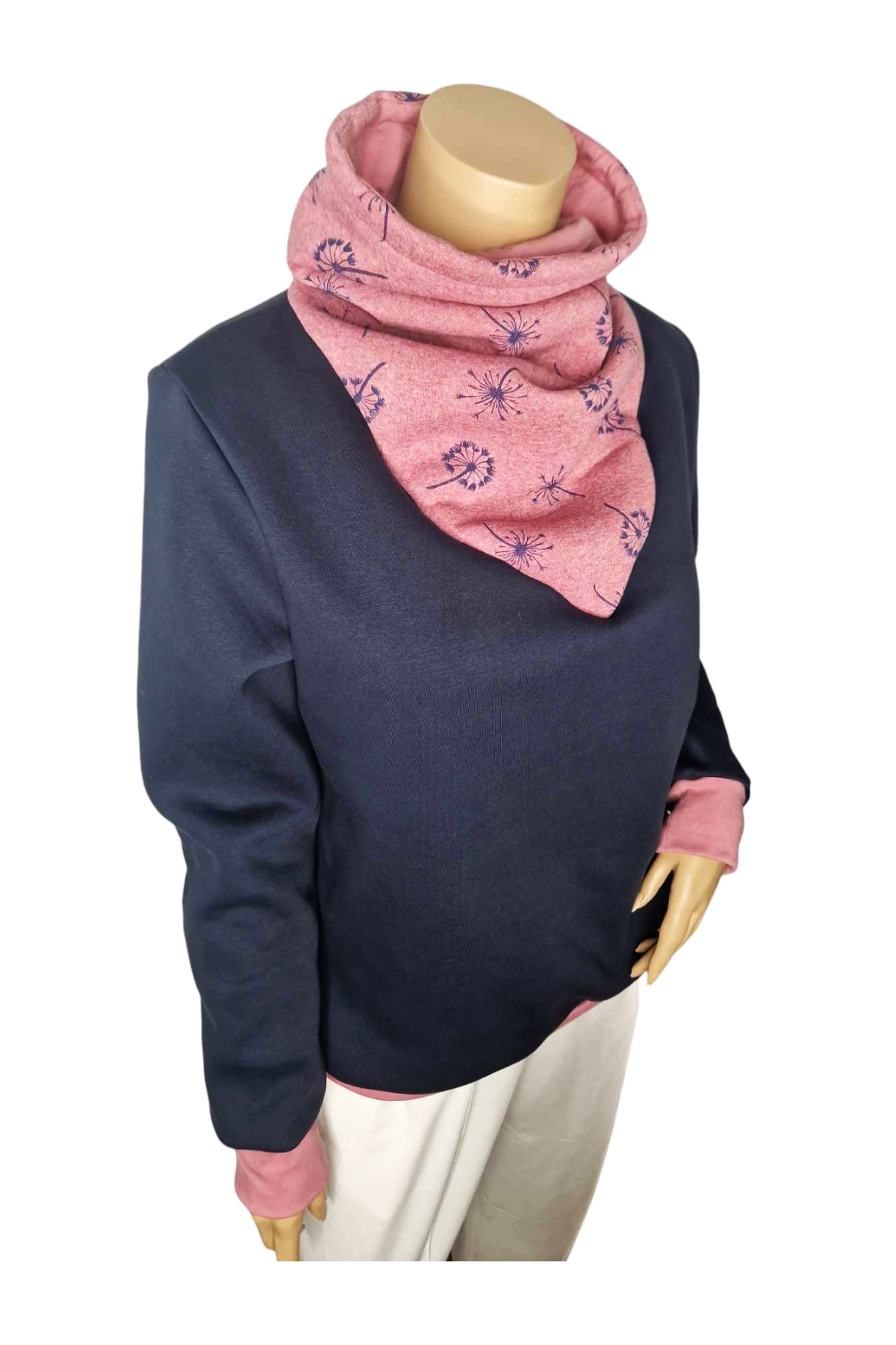 Wintershirt mit Schalkragen Pusteblume