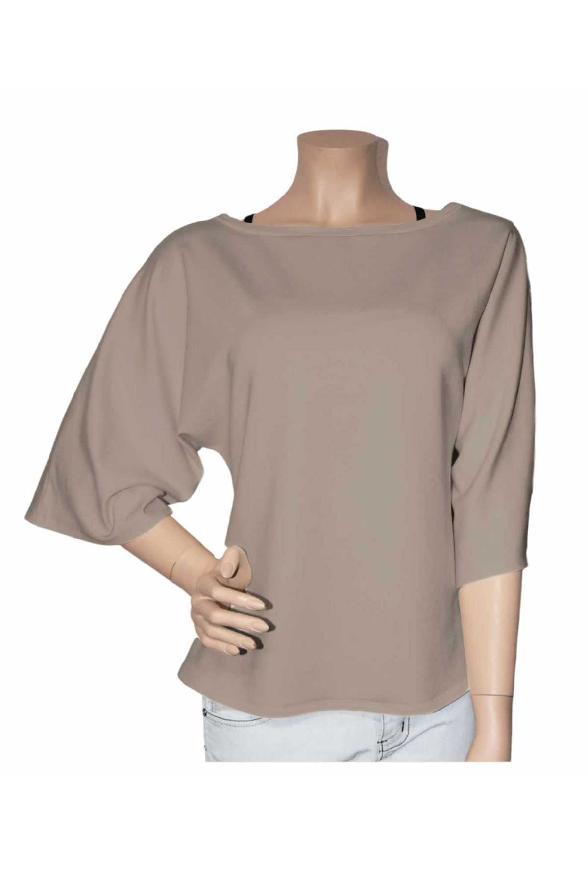 Fledermausärmel Pullover Modal Caramel