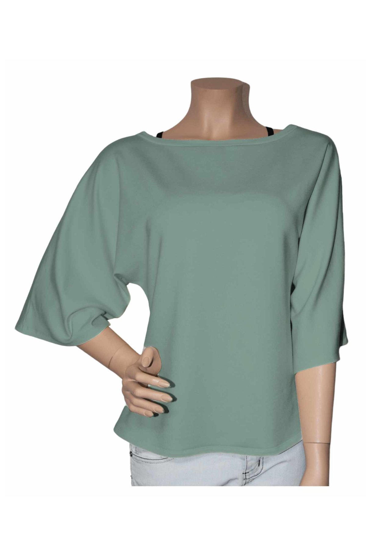 Fledermausärmel Pullover Modal Altmint