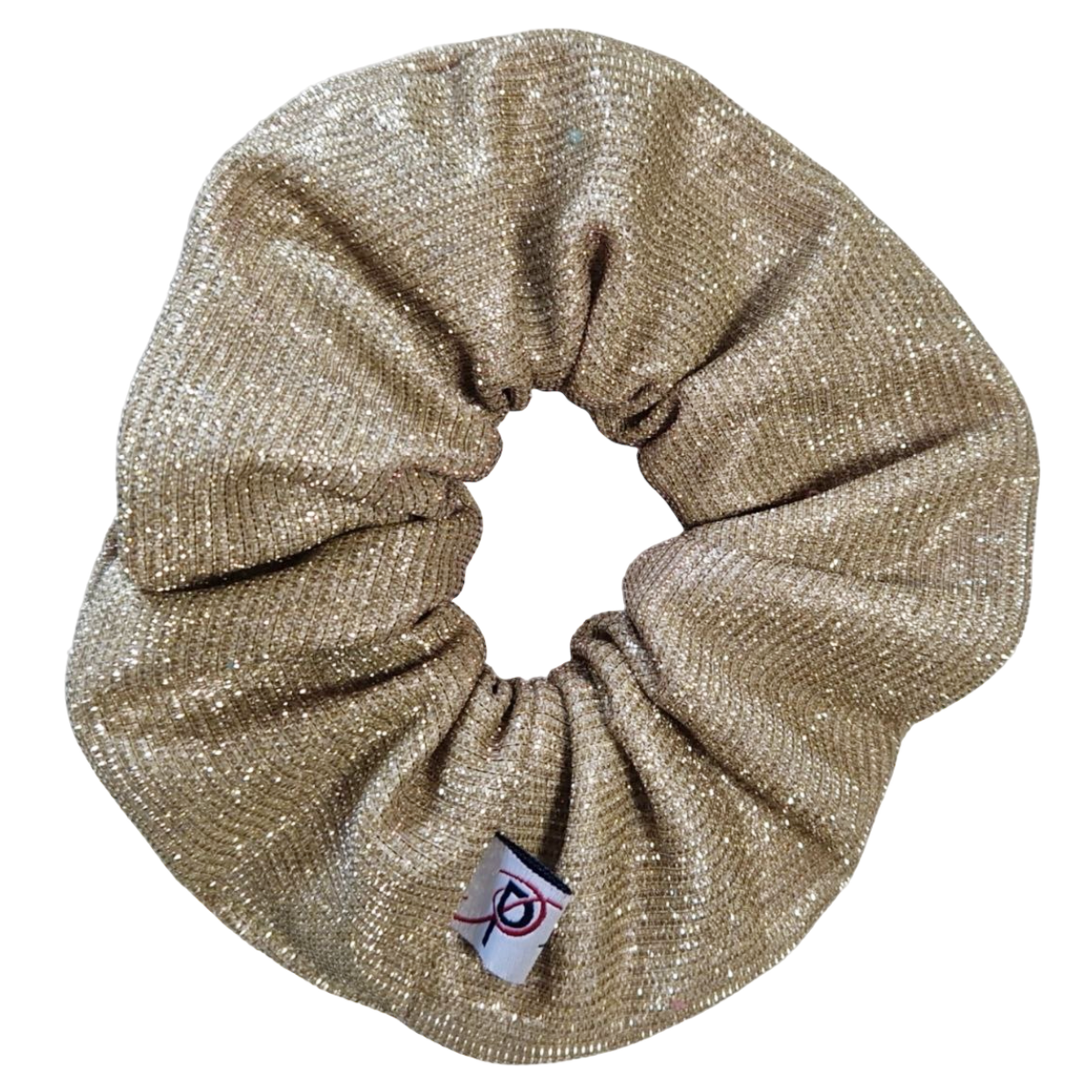 Groß Scrunchie LUREX Glitzer Gold