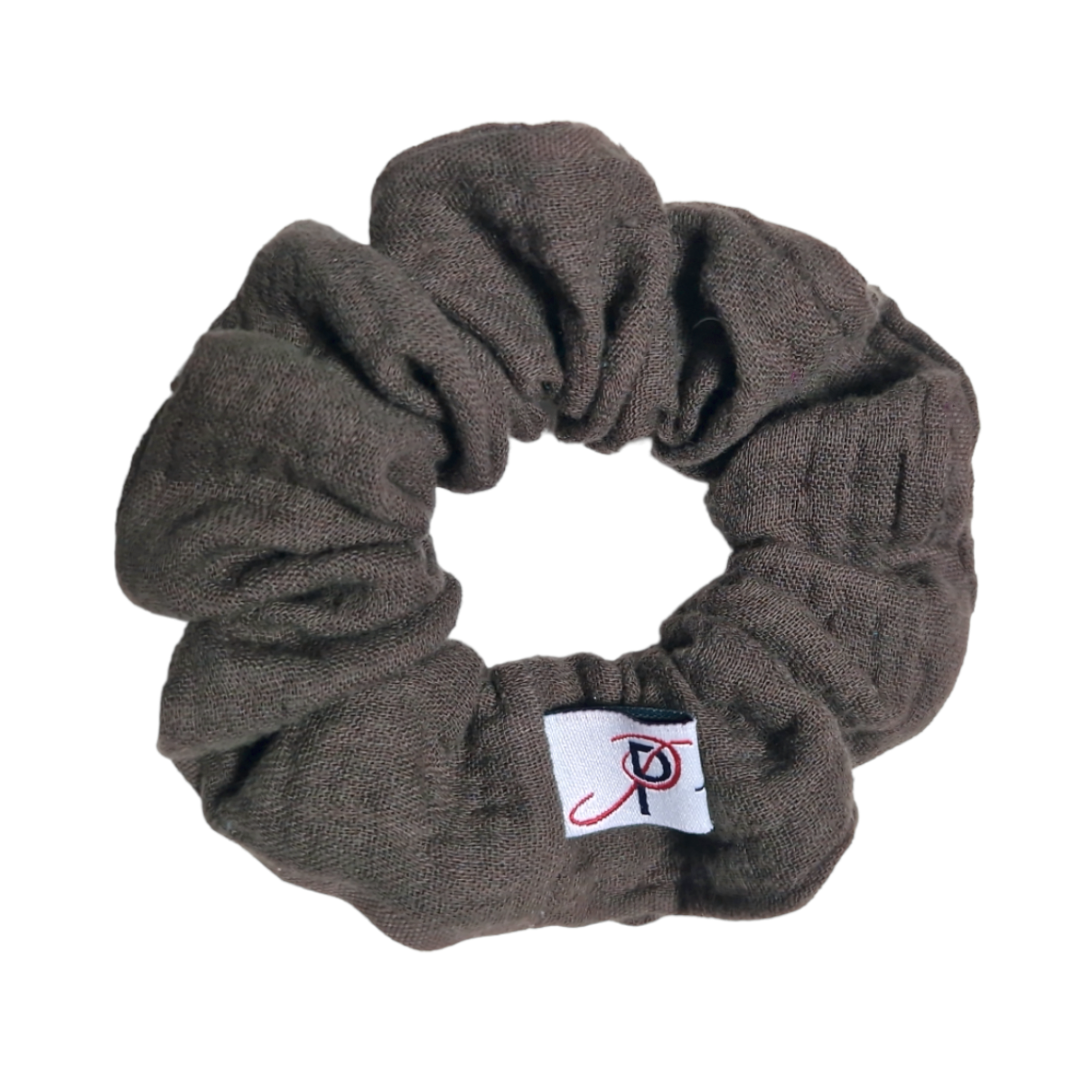 Normal Scrunchie Musselin Taupe Braun