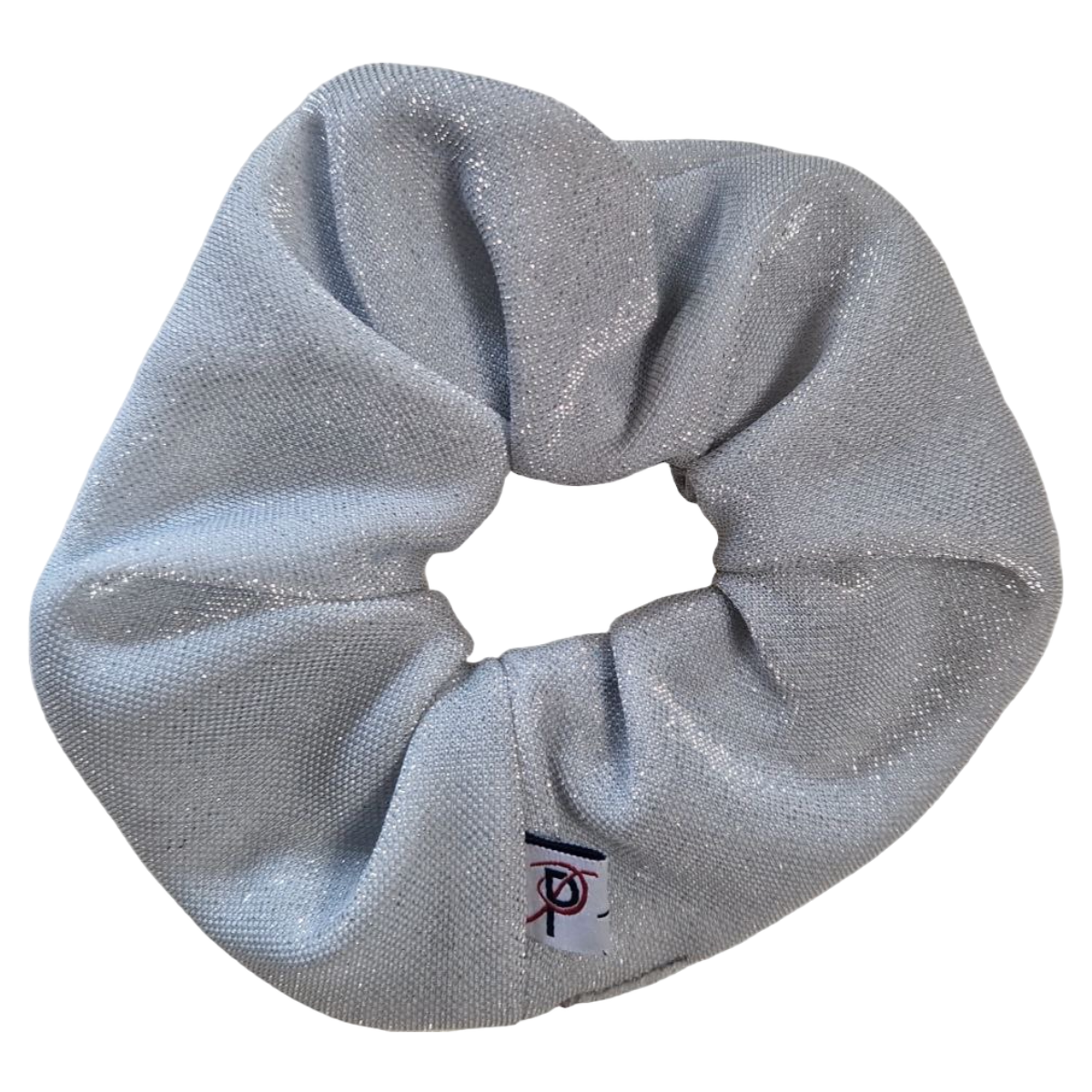 Groß Scrunchie Fein Glitzer Silber