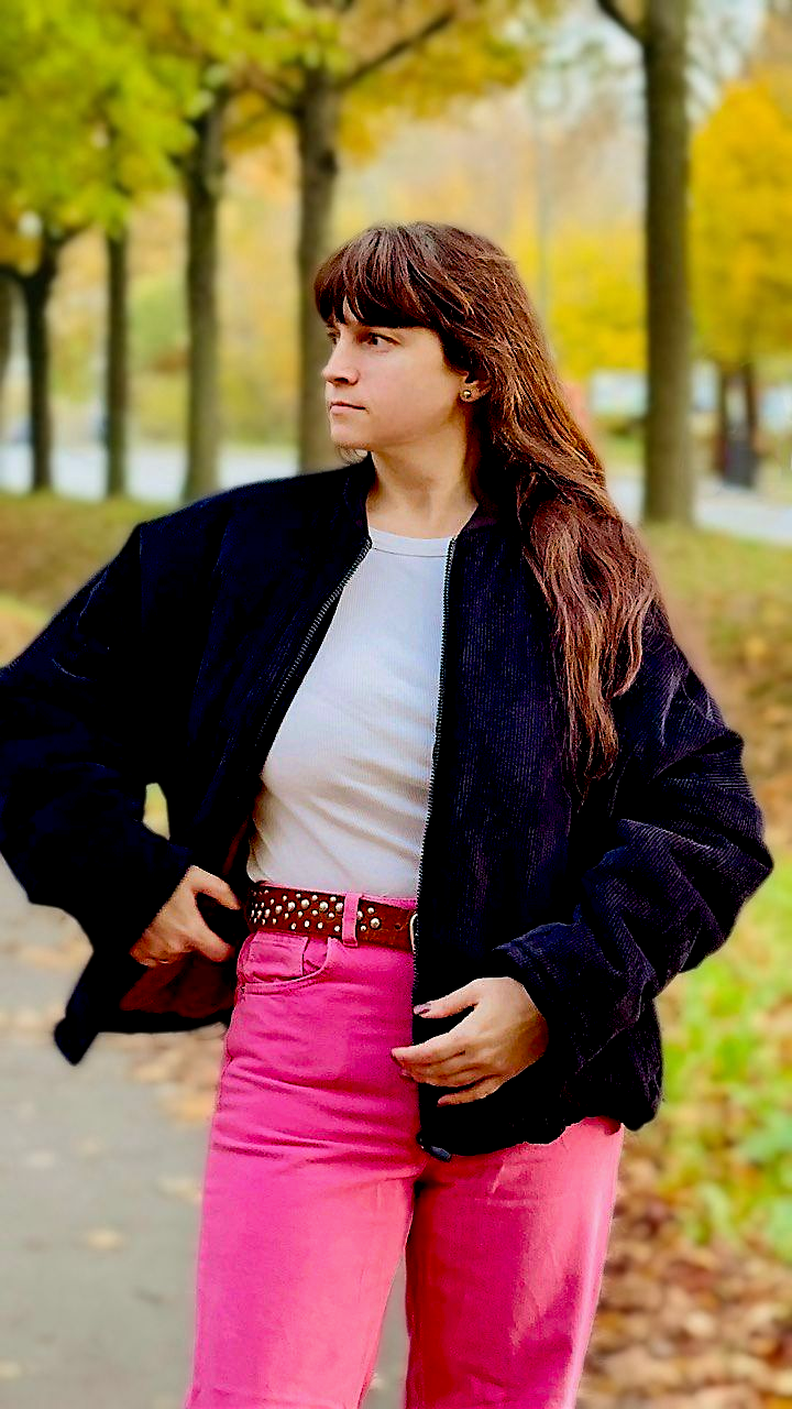 Feincord Winter-Bomberjacke schwarz