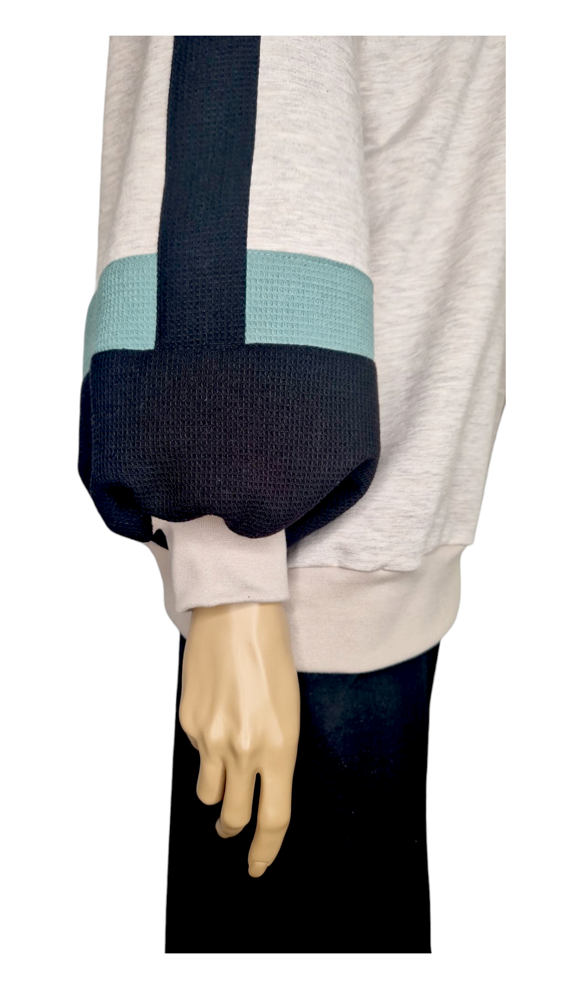 Warmer Sweatshirt Melange und Waffelpiqué Beige