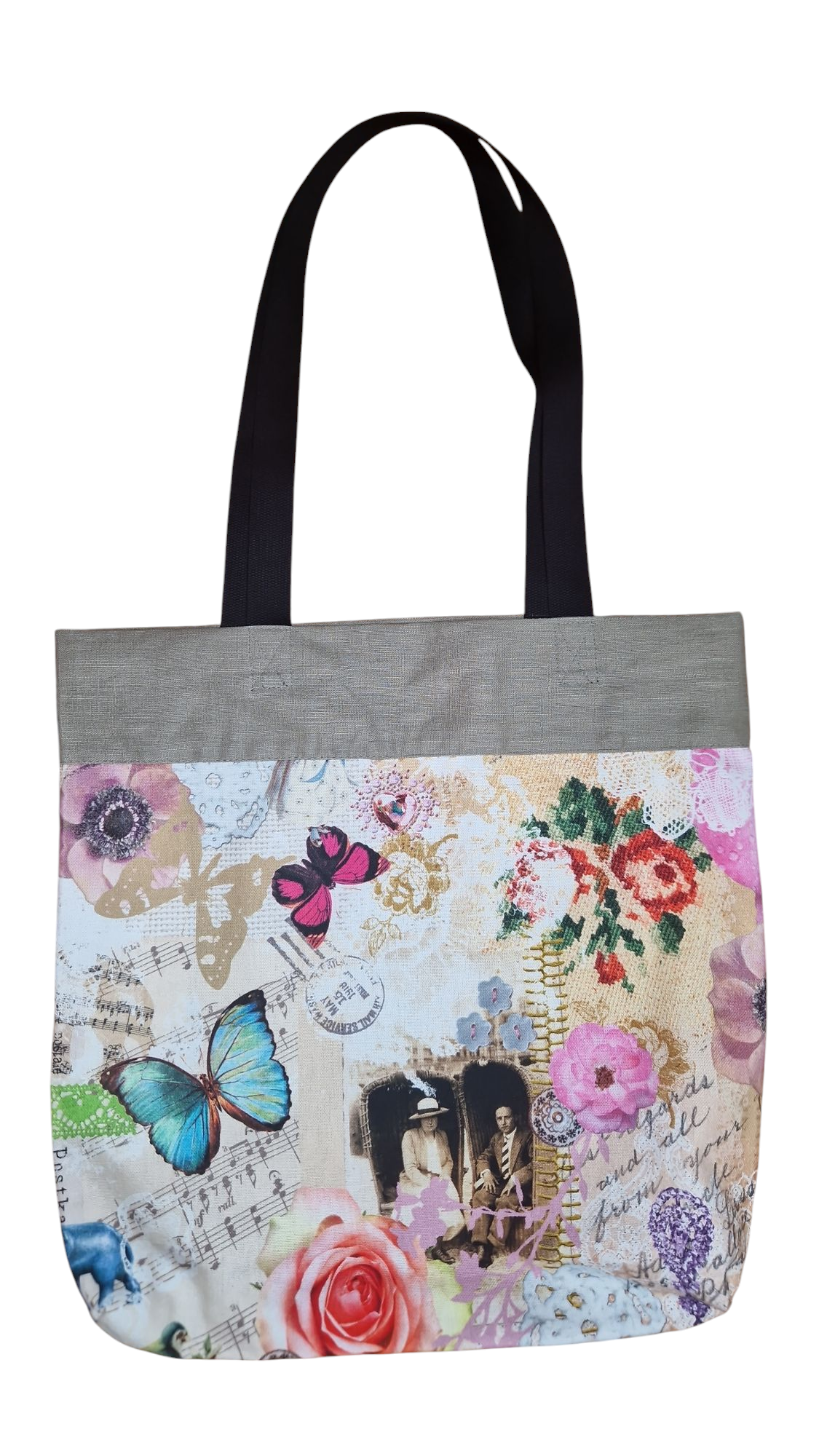 Einkaufsbeutel aus Leinen und Canvas Schmetterling (1 Teil)