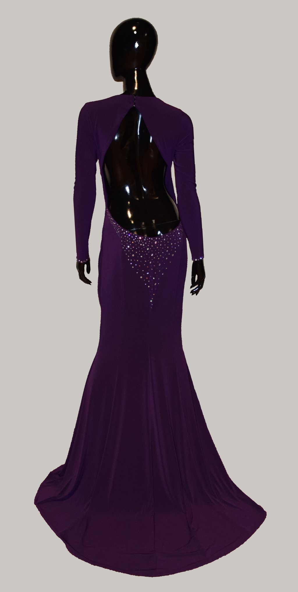 Violettes Abendkleid mit Swarovski-Steinen "Einzelstück"