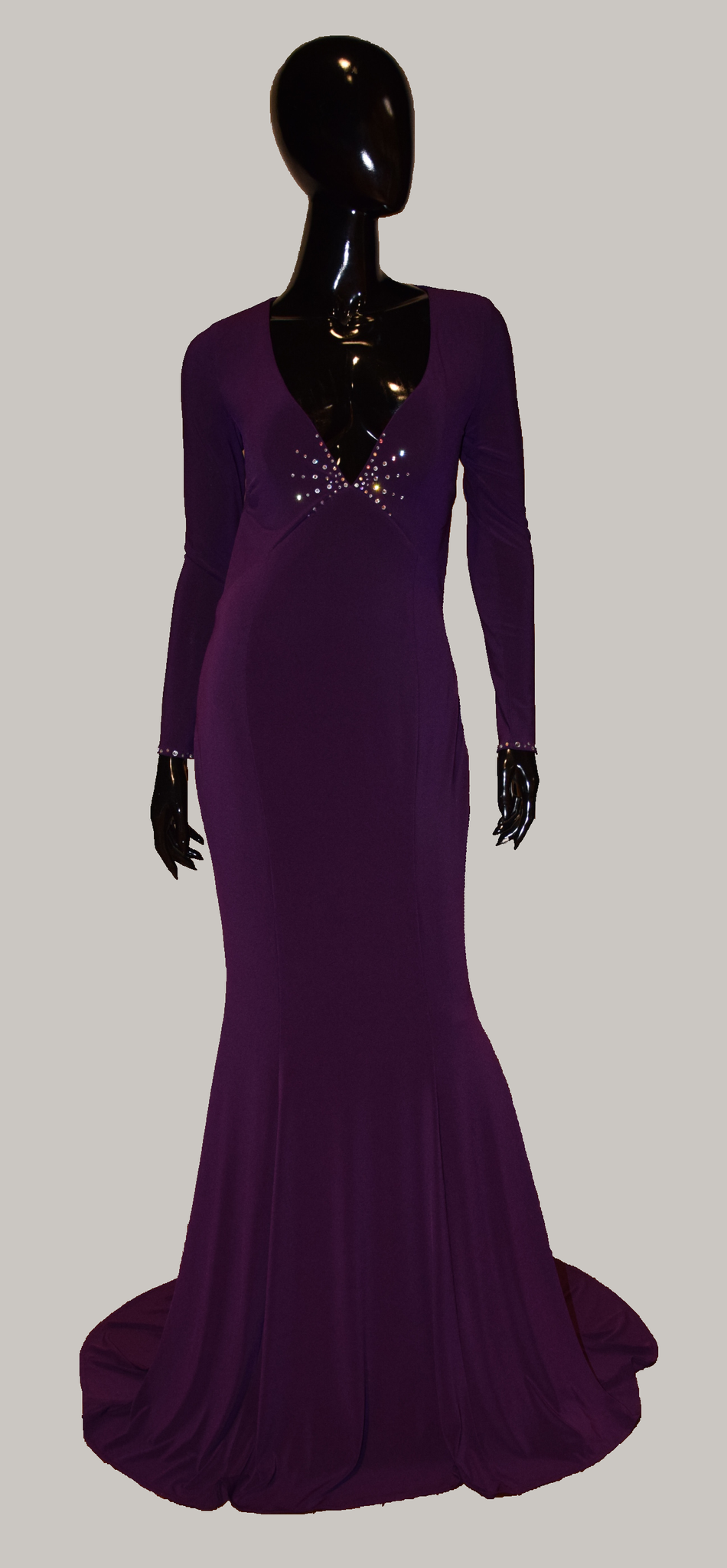 Violettes Abendkleid mit Swarovski-Steinen "Einzelstück"