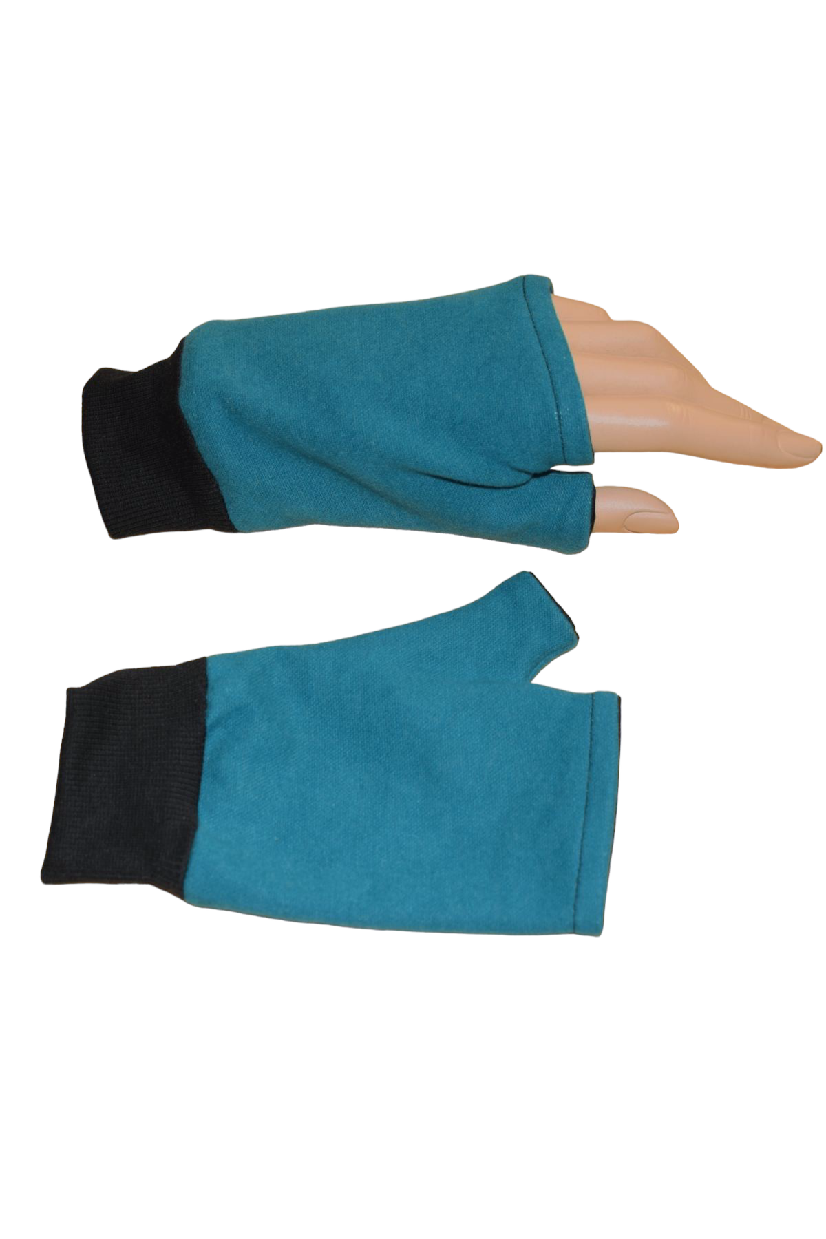 Kurze Handschuhe Jacquard Uni Petrol