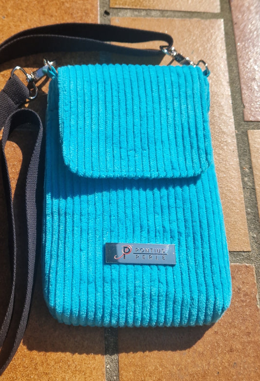 Handytasche zum Umhängen Cord Türkis