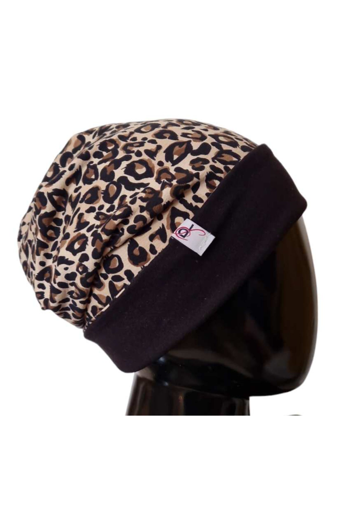 Long Wendebeanie Mütze Baumwolle Leoparden