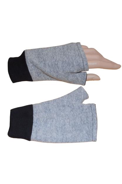 Kurze Handschuhe Jacquard Uni Hellgrau