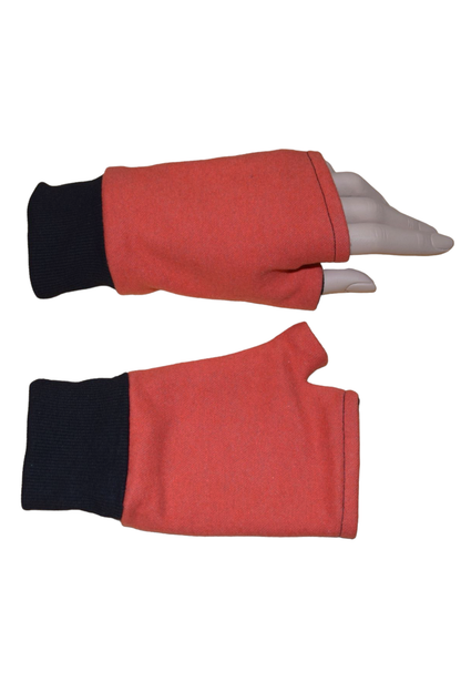Kurze Handschuhe Jacquard Uni Orangerot