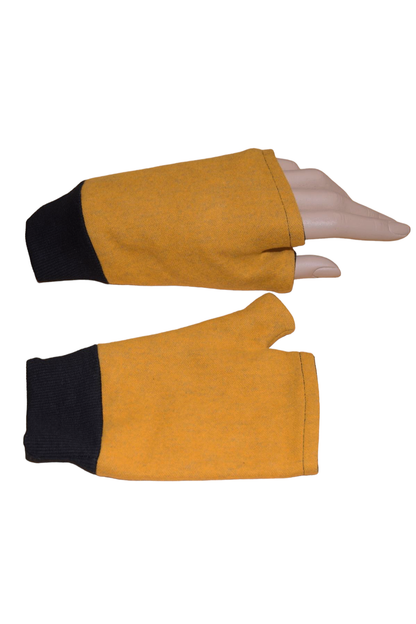 Kurze Handschuhe Jacquard Uni Senf