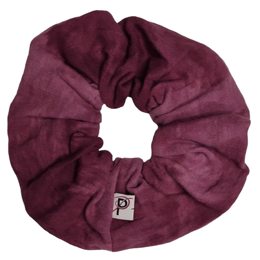 Groß Scrunchie Musselin Batik Bordeaux