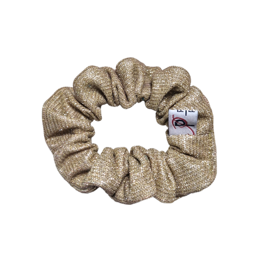 Klein Scrunchie LUREX Glitzer Gold