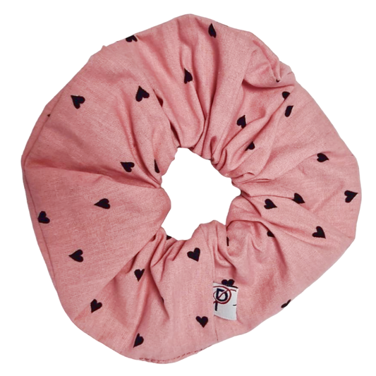 Groß Scrunchie Herz Altrosa