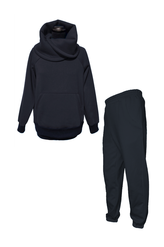 Set dicker Winter Jogginganzug Marine