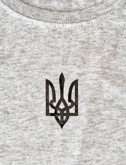 Ukraine T-Shirt für Damen Hellgrau Melange
