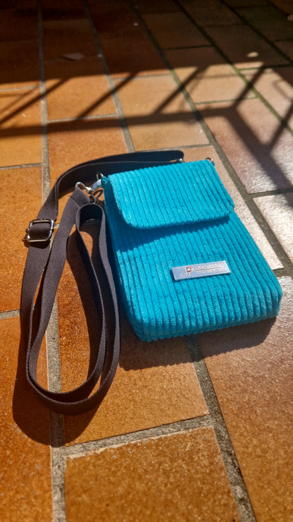 Handytasche zum Umhängen Cord Türkis