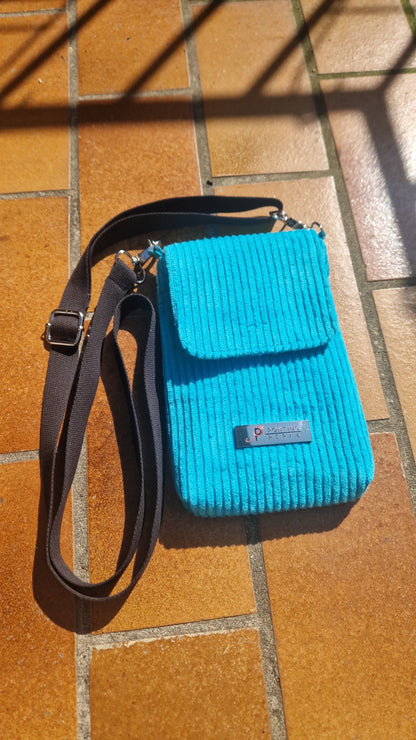 Handytasche zum Umhängen Cord Türkis