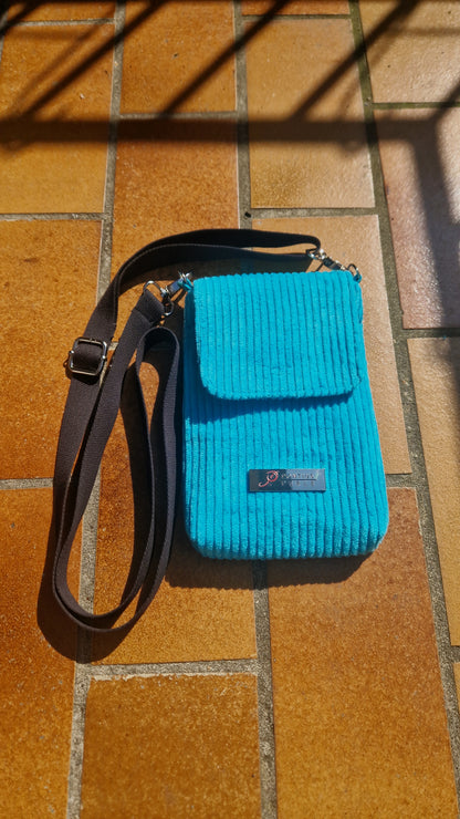 Handytasche zum Umhängen Cord Türkis