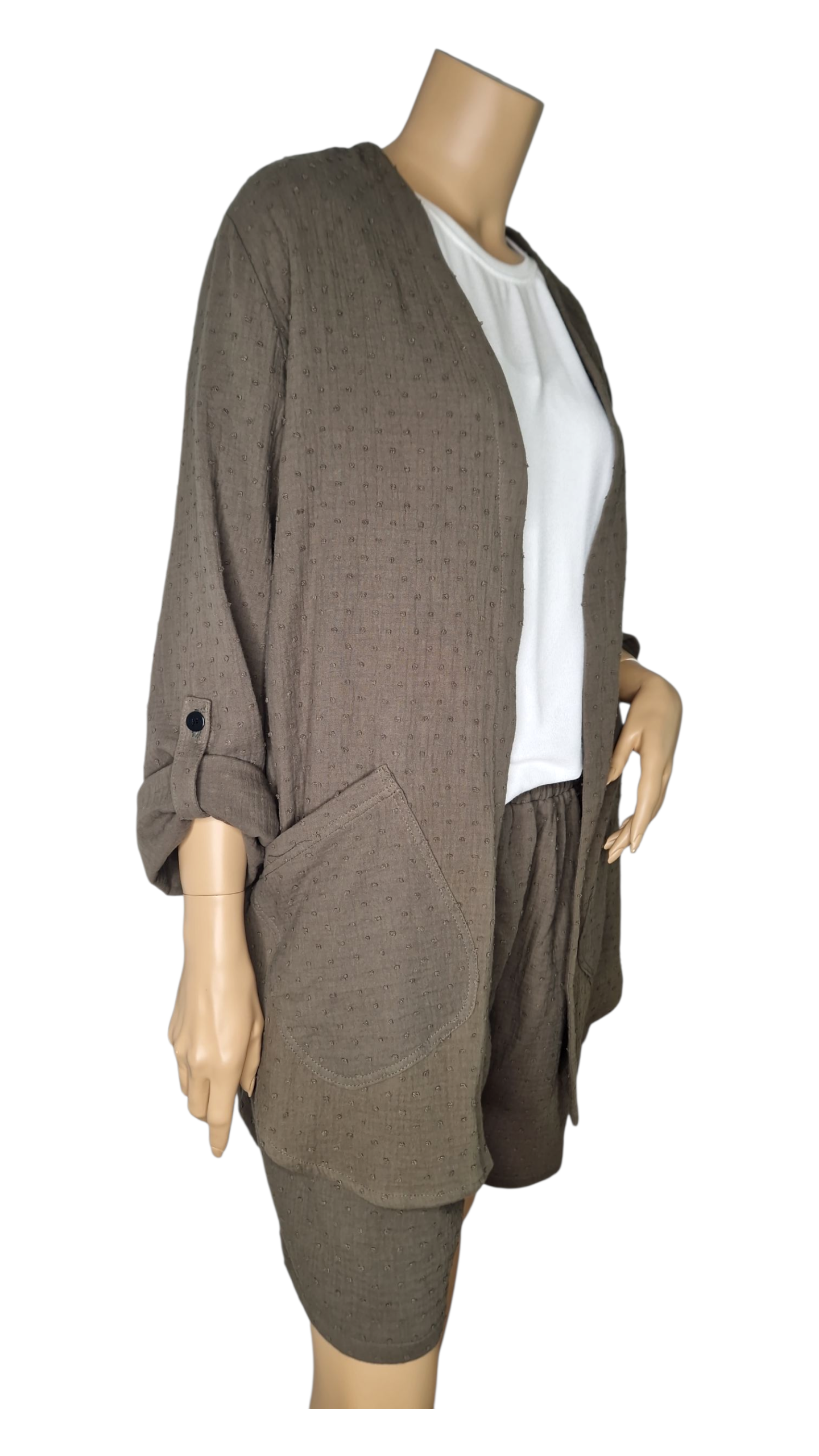 Cardigan Baumwolle Khaki