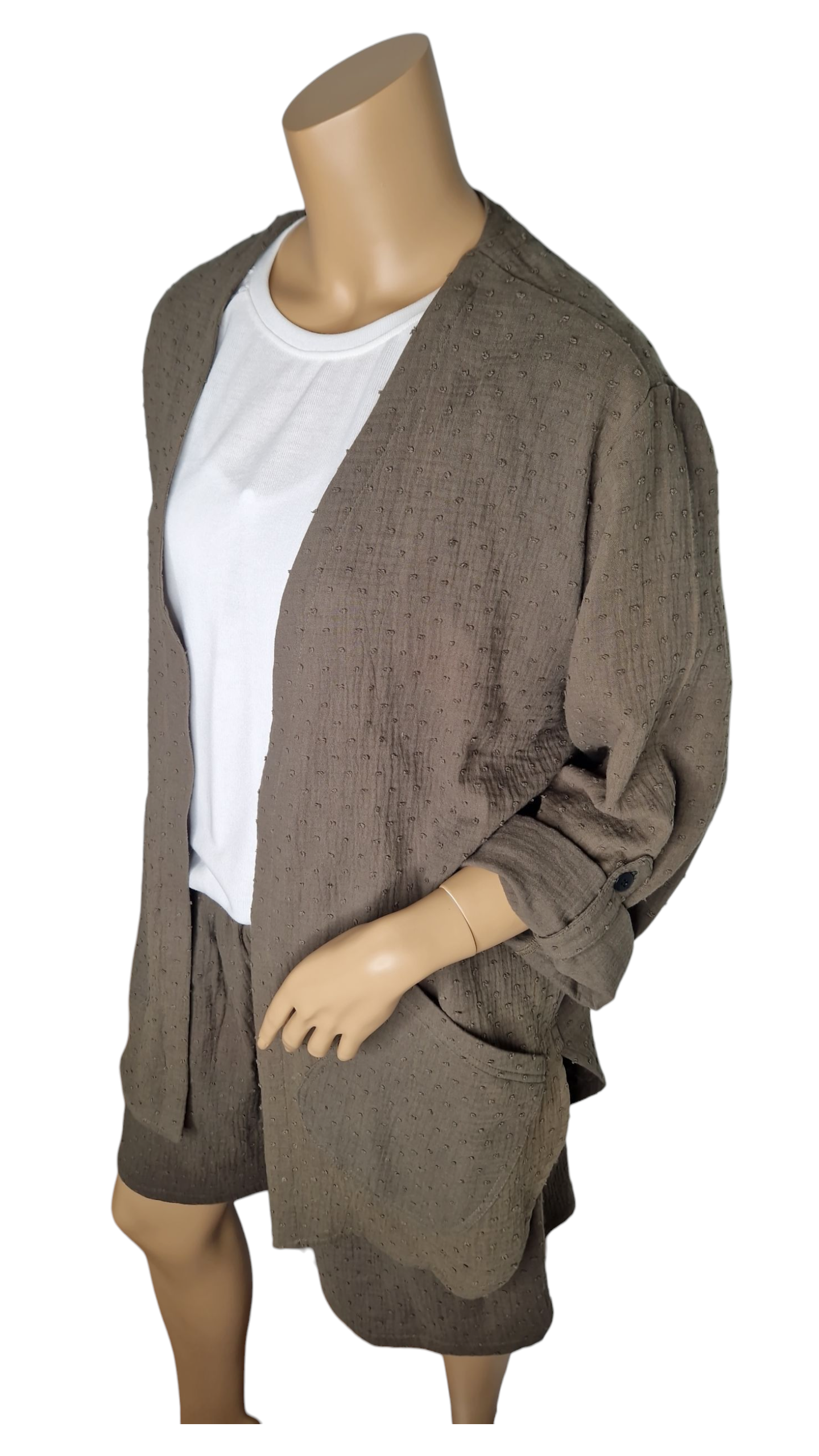 Cardigan Baumwolle Khaki