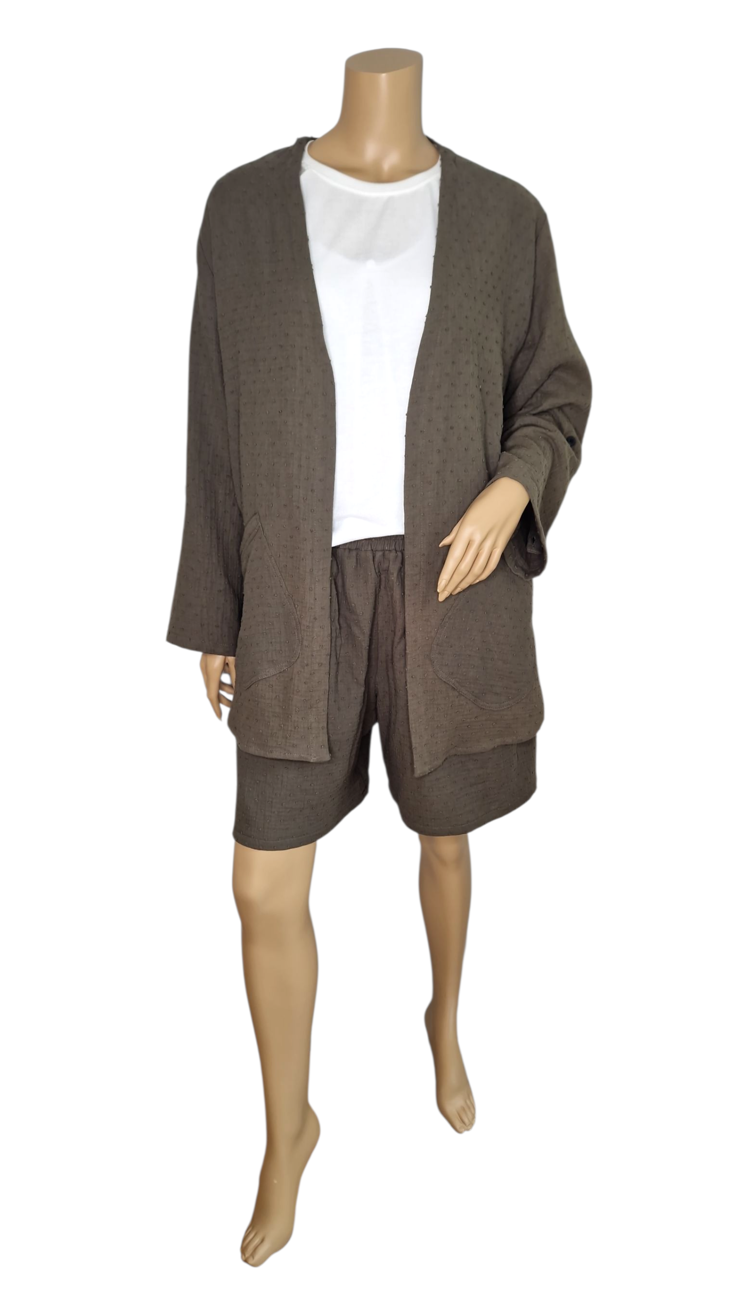 Cardigan Baumwolle Khaki