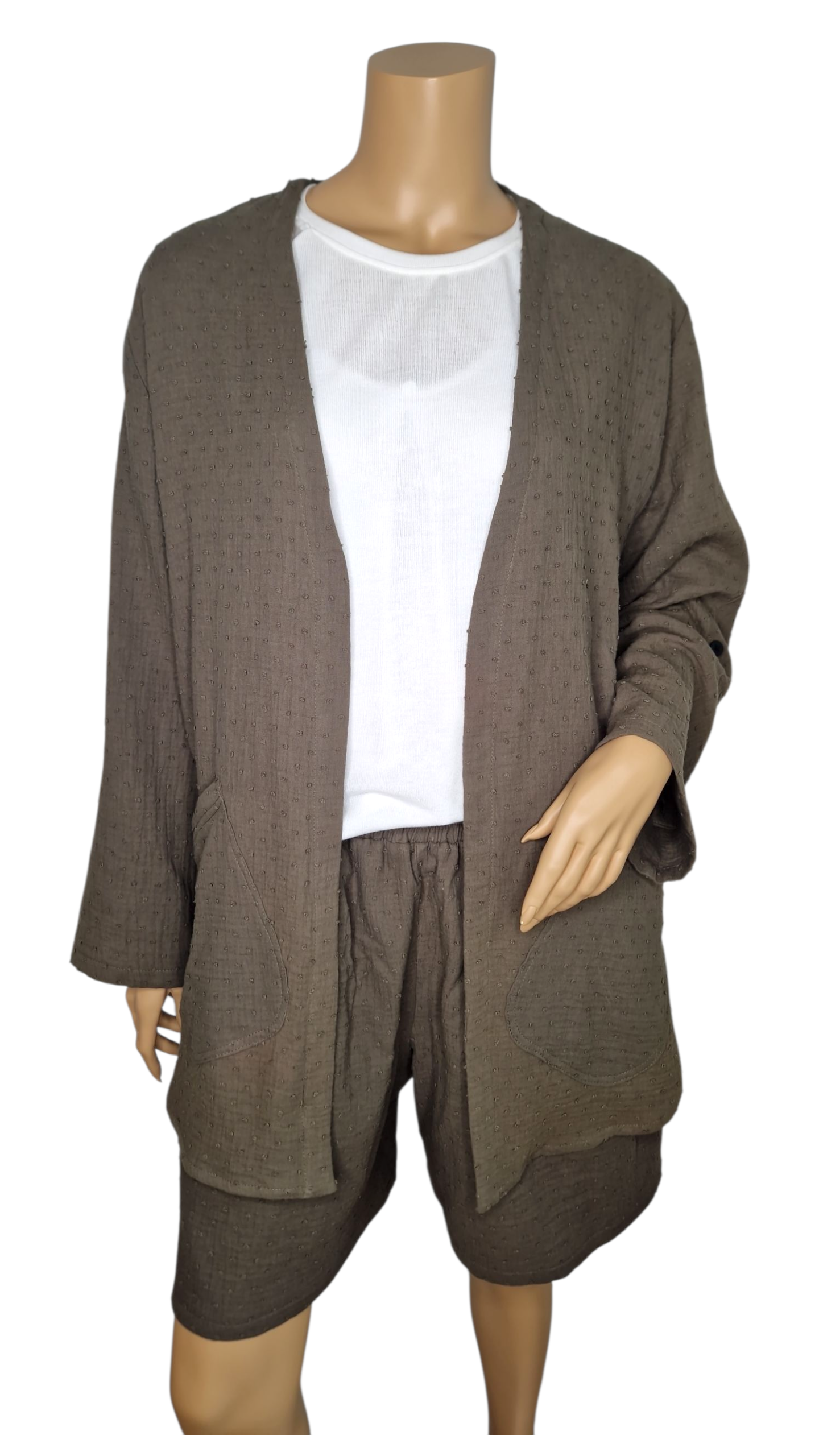 Cardigan Baumwolle Khaki