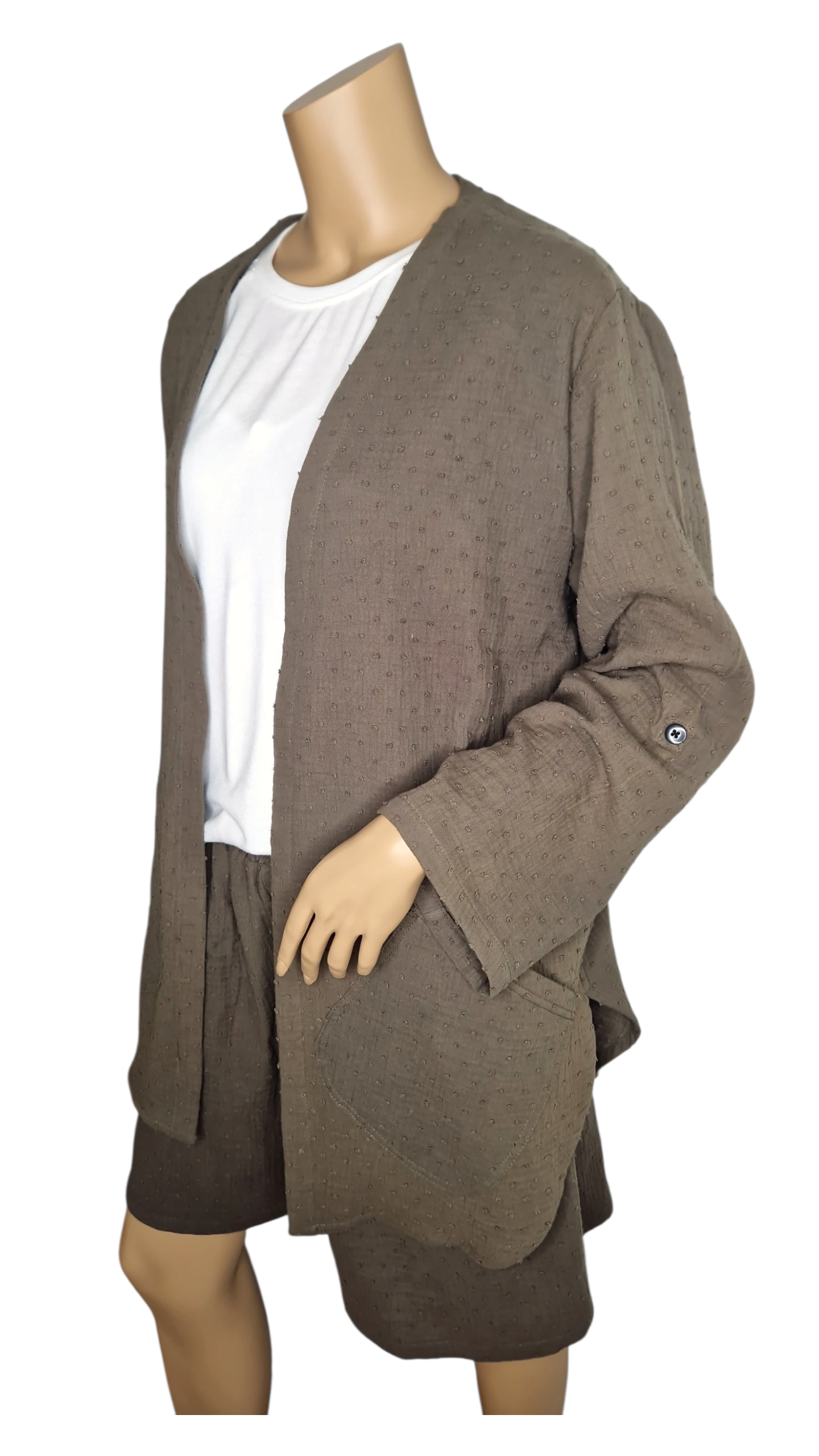Cardigan Baumwolle Khaki