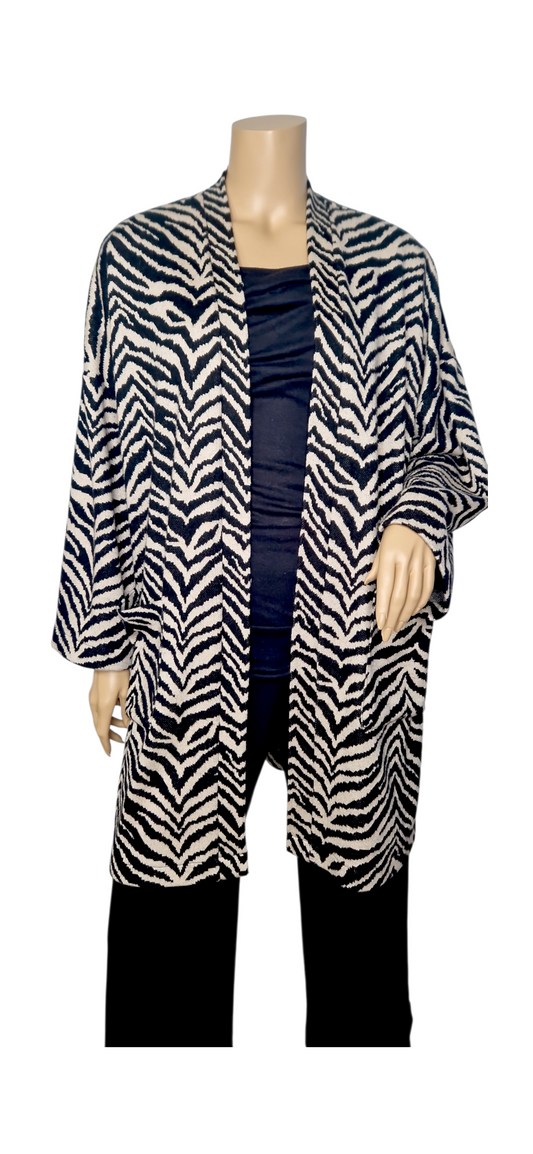 Zebra-Strick Cardigan