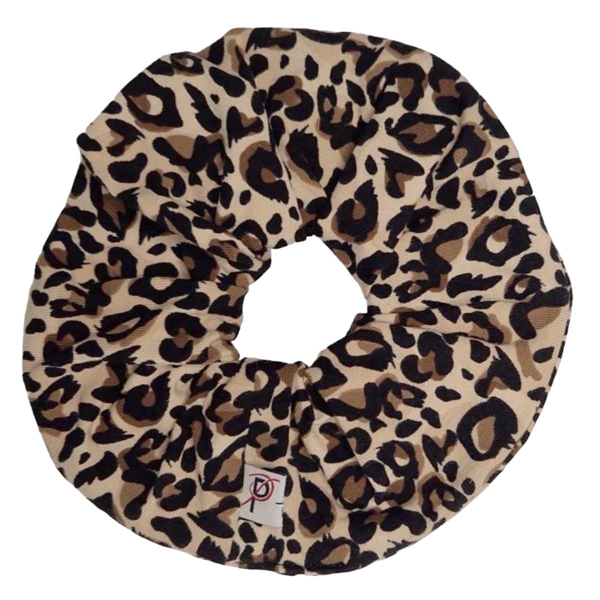 Groß Scrunchie Jersey Leopard Braun