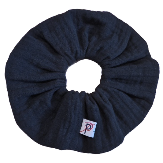 Groß Scrunchie Musselin Marine