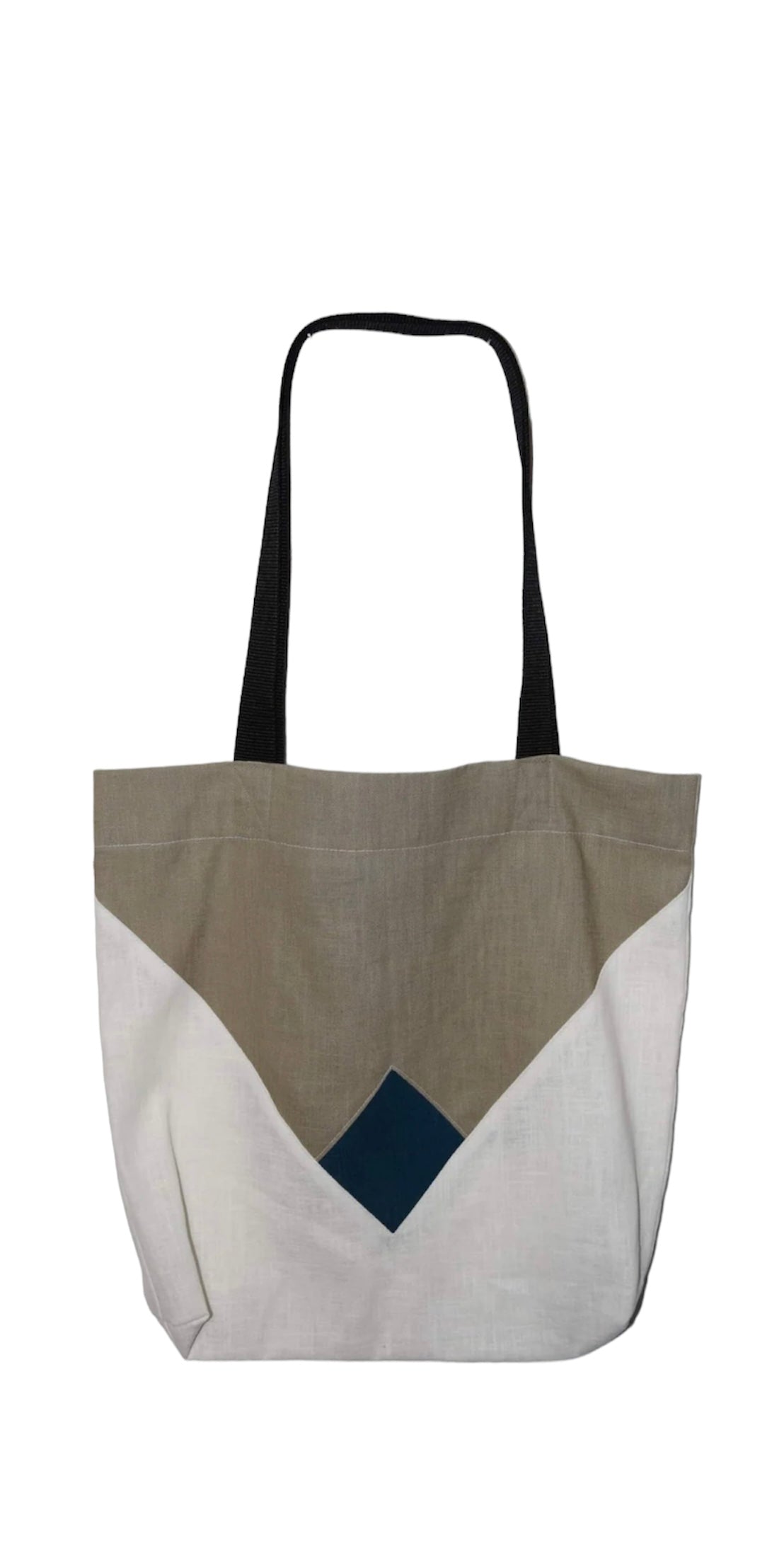 Design Tasche Leinen Beige/Weiss