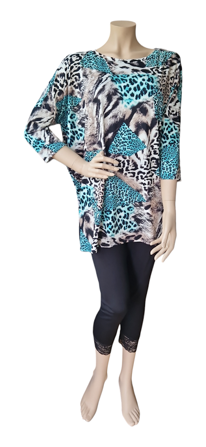 Langarm Shirt mit Leopardenmuster
